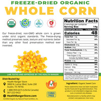 Freeze-Dried Organic Whole Corn 2.5 oz (70g)