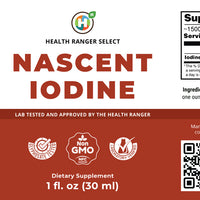 Health Ranger's Nascent Iodine 1 fl oz (30ml) - 2% Strength (Cap - For Long Term Storage)