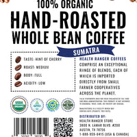 100% Organic Hand-Roasted Whole Bean Coffee (Sumatra) 12oz, 340g