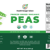 Freeze Dried Organic Peas (16oz, #10 can) 454g (2-Pack)