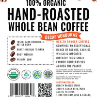 100% Organic Hand-Roasted Whole Bean Coffee (Decaf Honduras) 12oz, (340g)