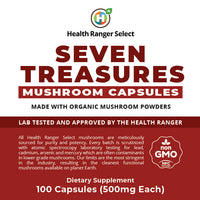 Seven Treasures Mushroom 100 caps (500mg) (Made With Organic Mushroom Powders)