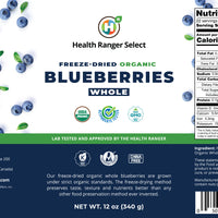 Freeze-Dried Organic Whole Blueberries (12oz, #10 can) (2-Pack)