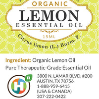 Organic Lemon Essential Oil 0.5oz (15ml)