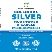 Colloidal Silver Mouthwash & Gargle (with Iodine and Zinc) 12oz (354ml)