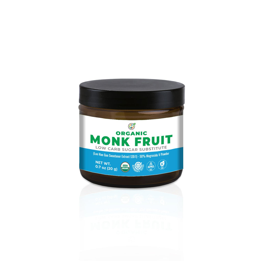 Organic Monk Fruit Extract Powder - Low Carb Sugar Substitute 0.7oz (20g)