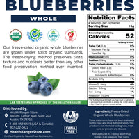 Freeze-Dried Organic Whole Blueberries 2.46 oz (70g)