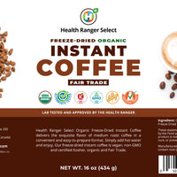 Fair Trade Organic Freeze-Dried Instant Coffee 16oz (454g) #10 CAN (2-Pack)