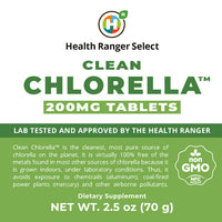 Clean Chlorella 200mg Tablets 2.5 oz (70 g)