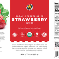 Groovy Bee® Organic Freeze-Dried Strawberry Slices (8 oz, 227g) #10 Can (2-Pack)