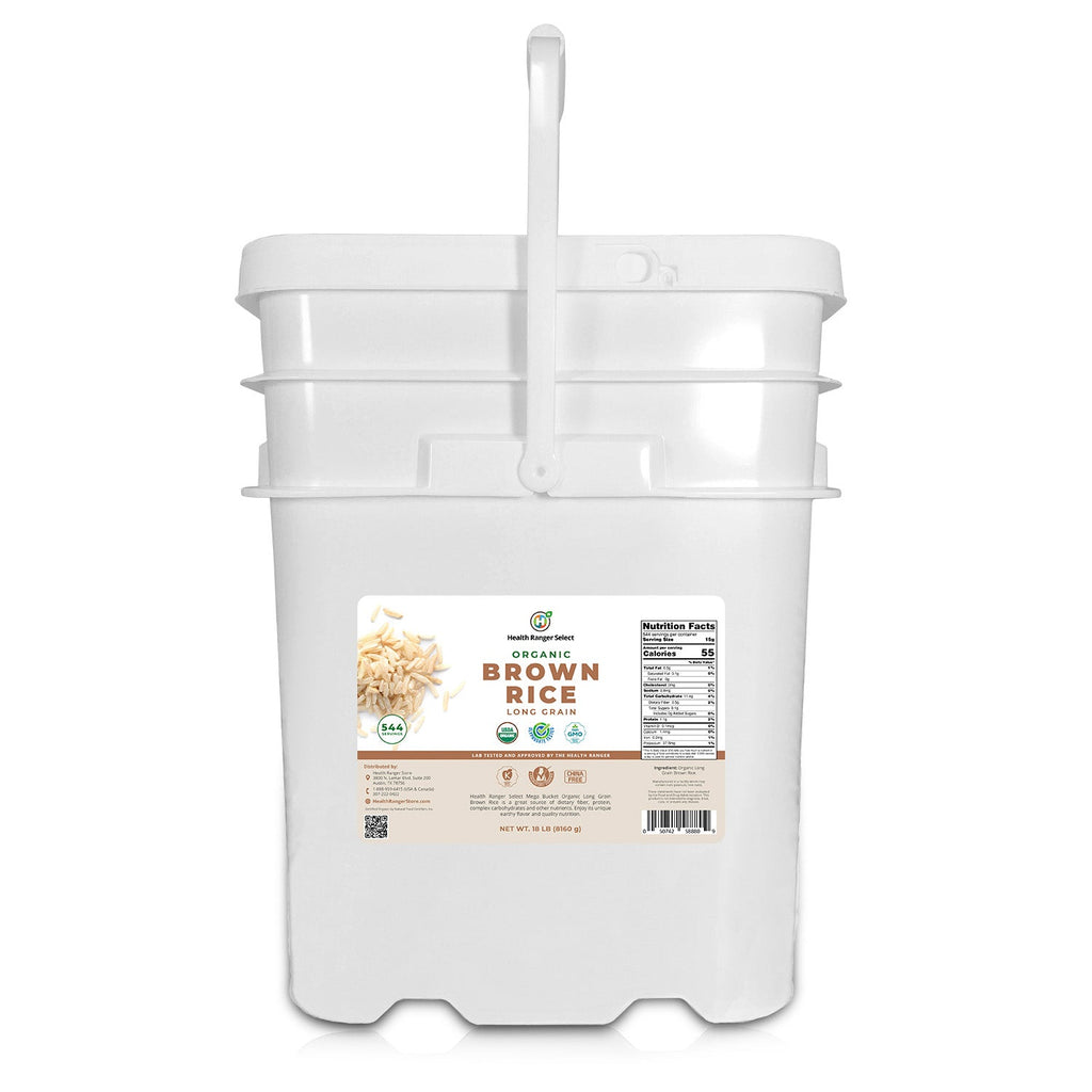 Mega Bucket Organic Long Grain Brown Rice  18LB (8160g)