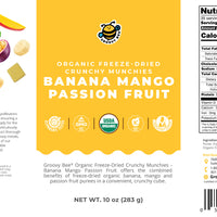 Organic Freeze-Dried Crunchy Munchies Banana Mango Passion Fruit (10 oz, 289g) #10 Can (2-Pack)