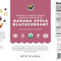 Organic Freeze-Dried Crunchy Munchies Banana Apple Blackcurrant (10 oz, 289g) #10 Can (2-Pack)