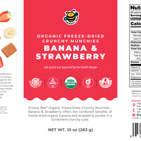 Organic Freeze-Dried Crunchy Munchies Banana and Strawberry (10 oz, 289g) #10 Can (2-Pack)