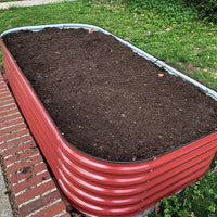 17" Tall, 12-in-1 Metal Raised Garden Bed in Barn Red