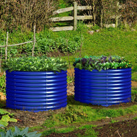 32" Tall x 42" Round Raised Garden Bed, in Cobalt Blue