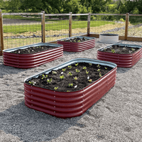 17" Tall, 12-in-1 Metal Raised Garden Bed in Barn Red