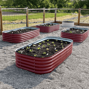 17" Tall, 12-in-1 Metal Raised Garden Bed in Barn Red