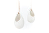 Large Ivory Ceramic Hanging Planter With Flat Bottom