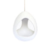 Large White Ceramic Hanging Pod with Two Assorted Tillandsia Plants