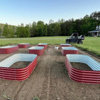 17" Tall, 12-in-1 Metal Raised Garden Bed in Barn Red